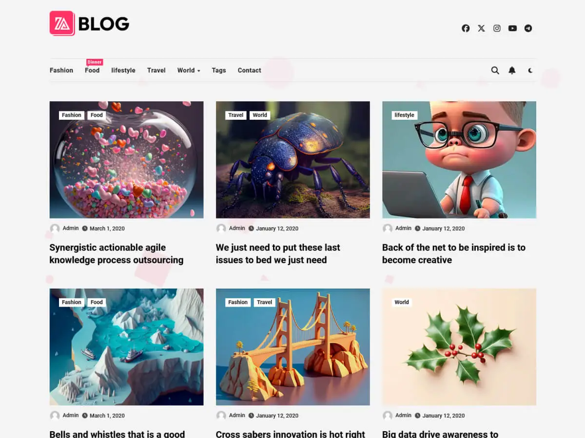 Blogza free WordPress Blog theme