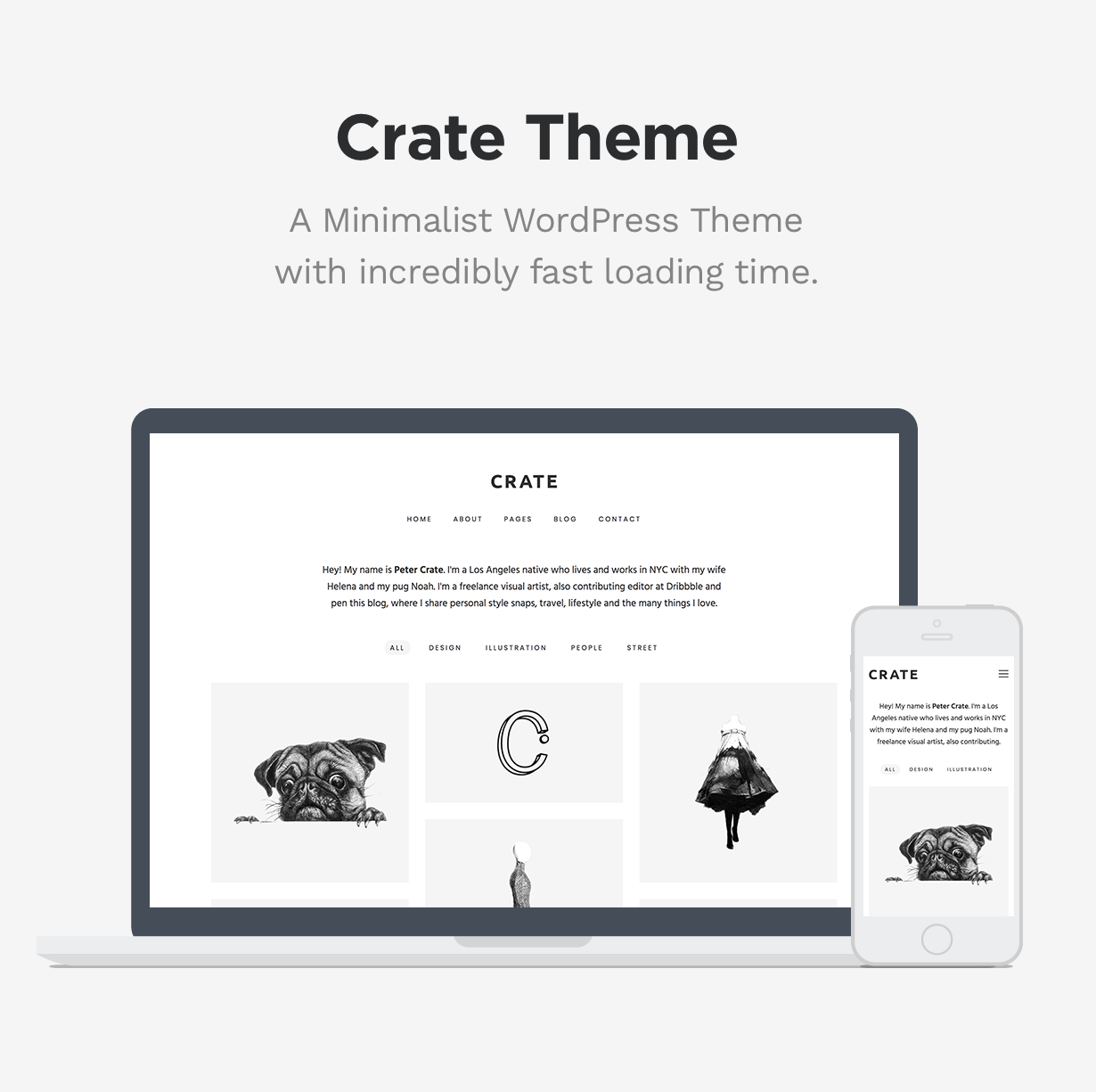 Crate Minimalist Free WordPress Theme for Freelancers