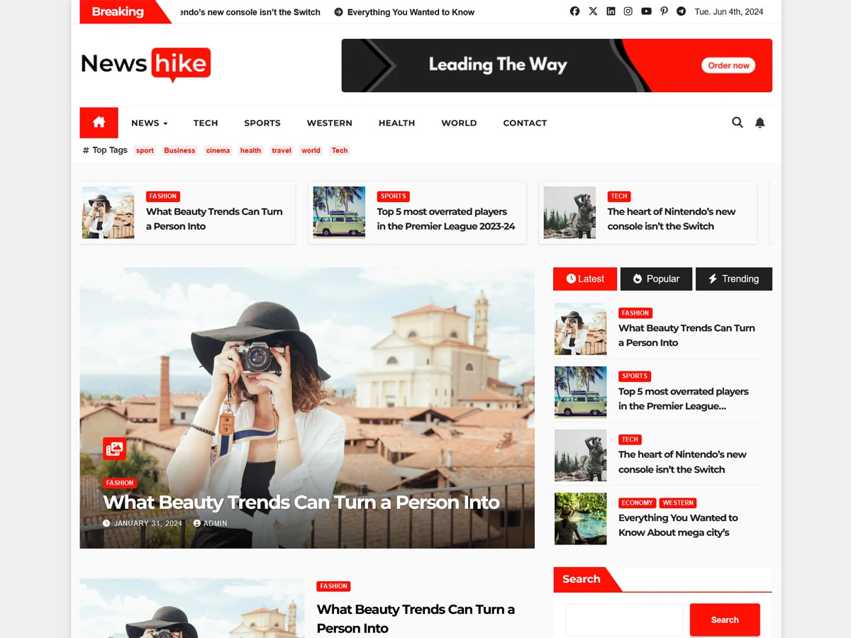 Newshike Free WordPress Theme