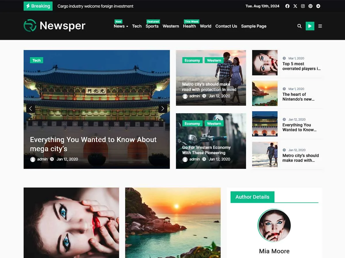 Newsper Free Magazine & Blog WordPress Theme