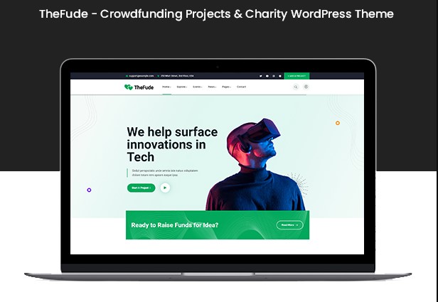 TheFude Crowdfunding & Charity WordPress free Theme